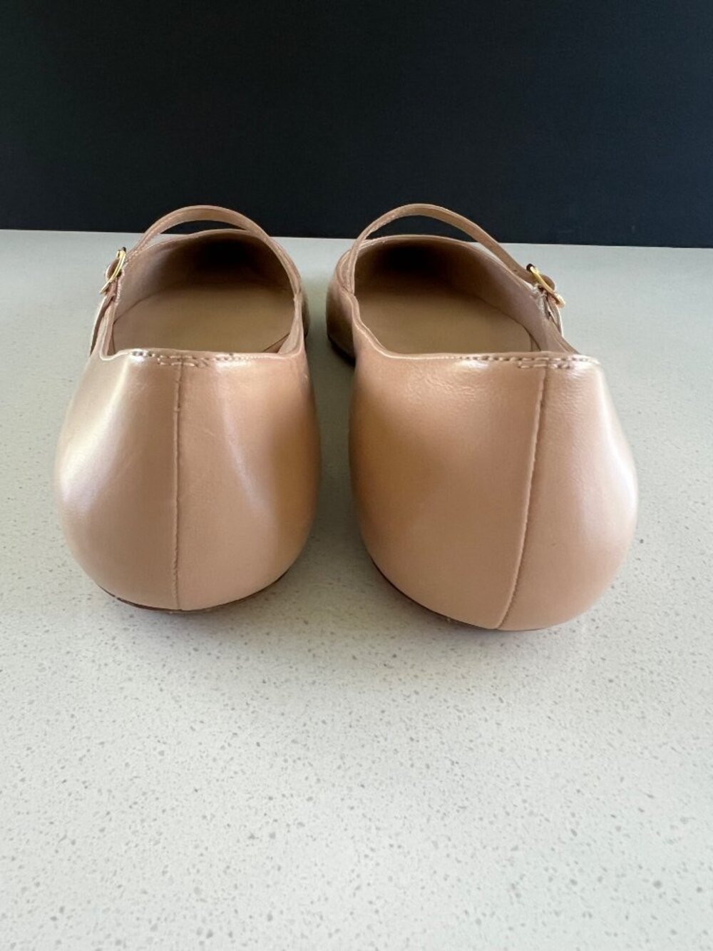 STUART WEITZMAN Emilia beige Leather Mary Jane Ballet Flats SIZE 9.5 - Picture 5 of 7
